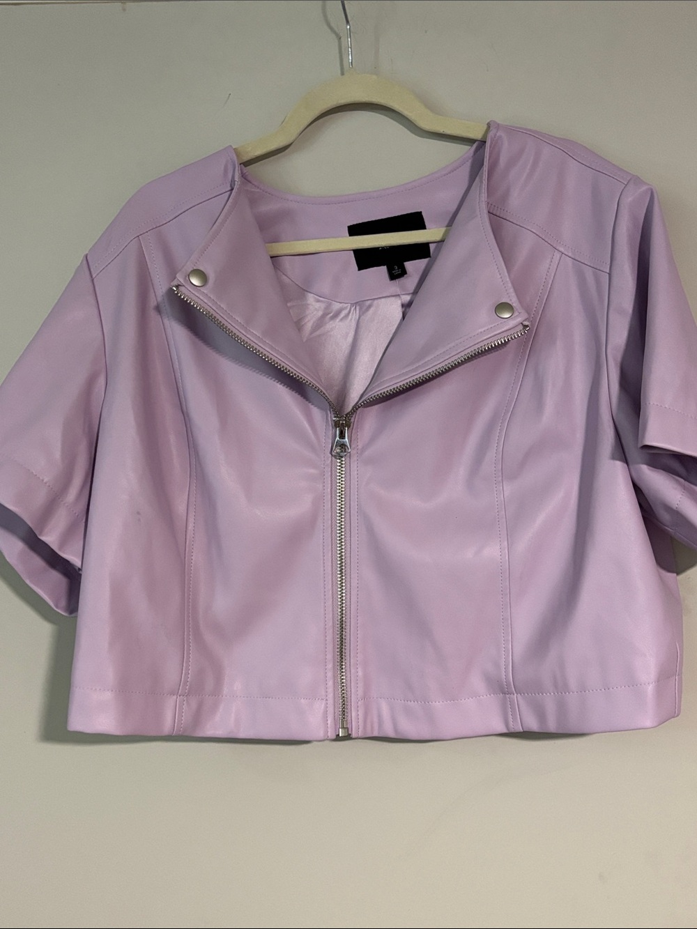 torrid Lavender Faux Leather Cropped Moto Jacket